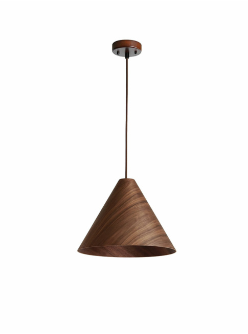 ALDO S hanglamp E27 donker walnoot hout d:25cm