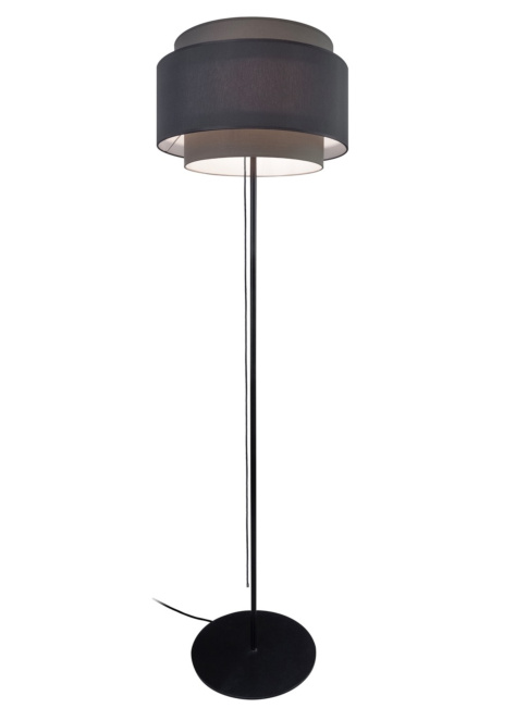 HALO vloerlamp E27 zwart, kap bruin ontworpen door Piet Boon